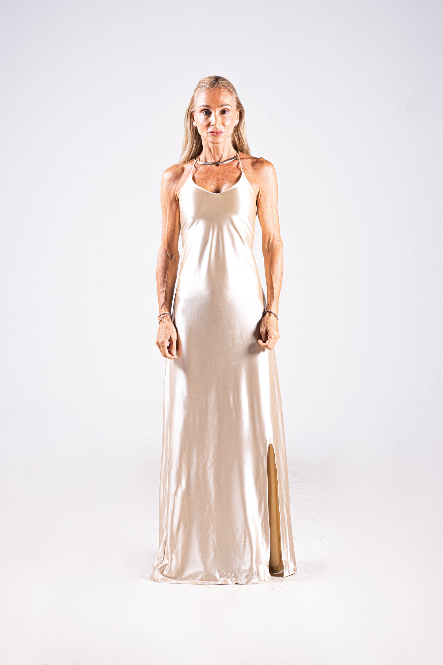 GOLDENGIRL LONG WHITE DRESS