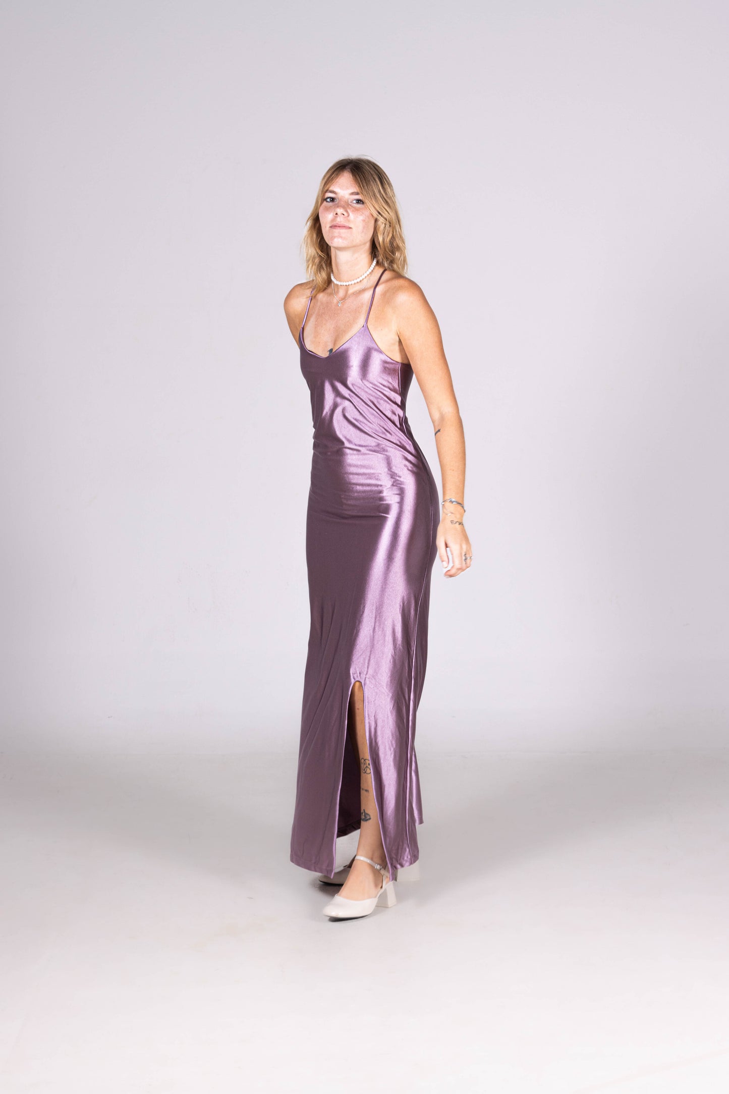 GOLDENGIRL LONG PURPLE DRESS