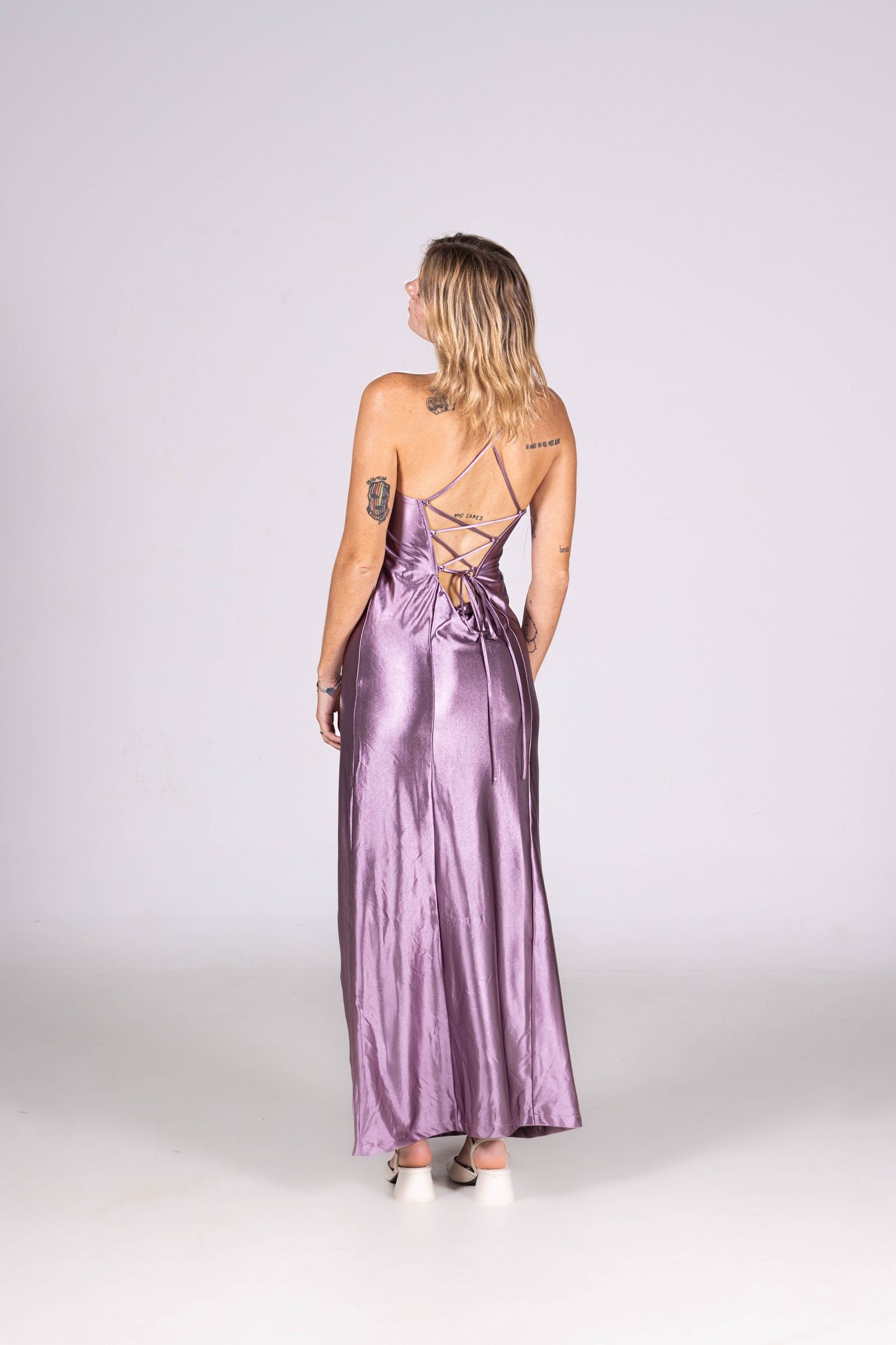 GOLDENGIRL LONG PURPLE DRESS