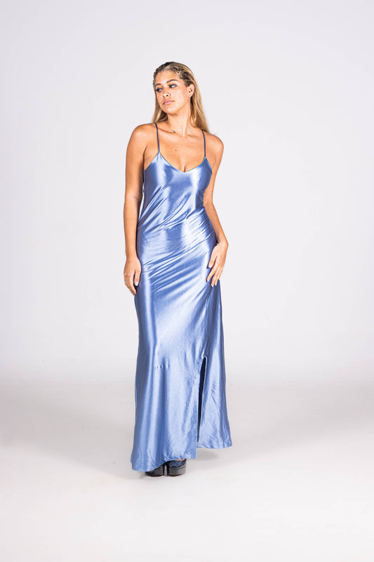 GOLDENGIRL LONG SKYBLUE DRESS